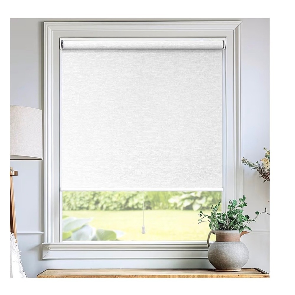 Urban White Light Filtering Textured Roller Shade Cordless UV Protection 48"X72"